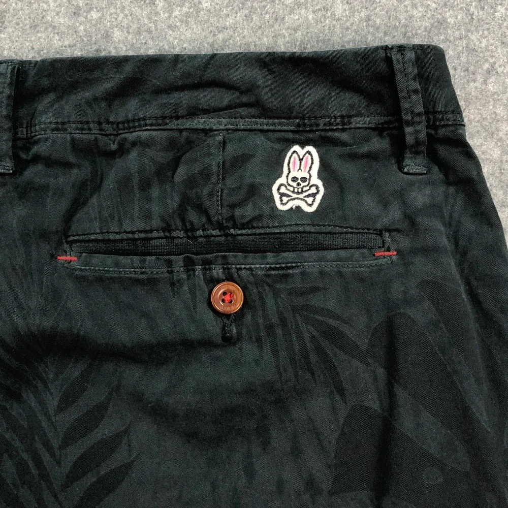 Psycho Bunny Mens Chino Shorts 38 Navy Blue Tropical Print Stretch Classic Fit - Picture 5 of 13